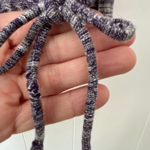 Roots slub knit purple and white cowl neck pull over drawstring waist size L - Picture 8 of 9